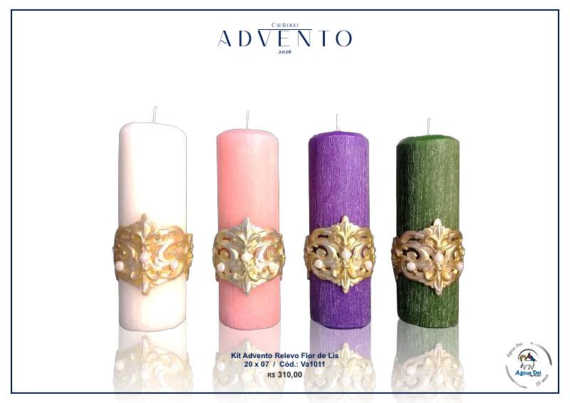 Kit Advento Relevo Flor de Lis