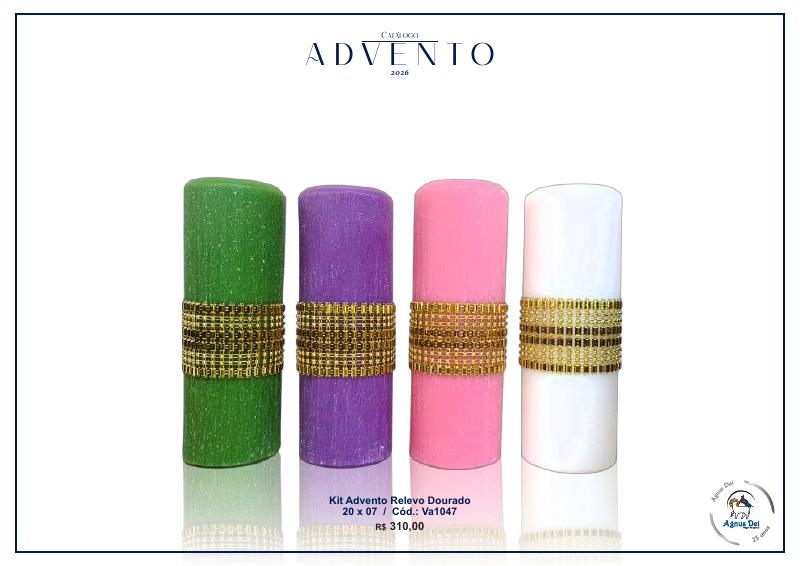 Kit Advento Relevo Dourado
